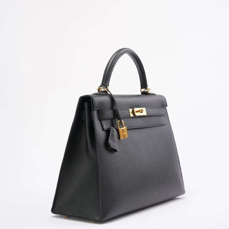 Hermes Black Kelly Sellier 32 Epsom Leder 2010