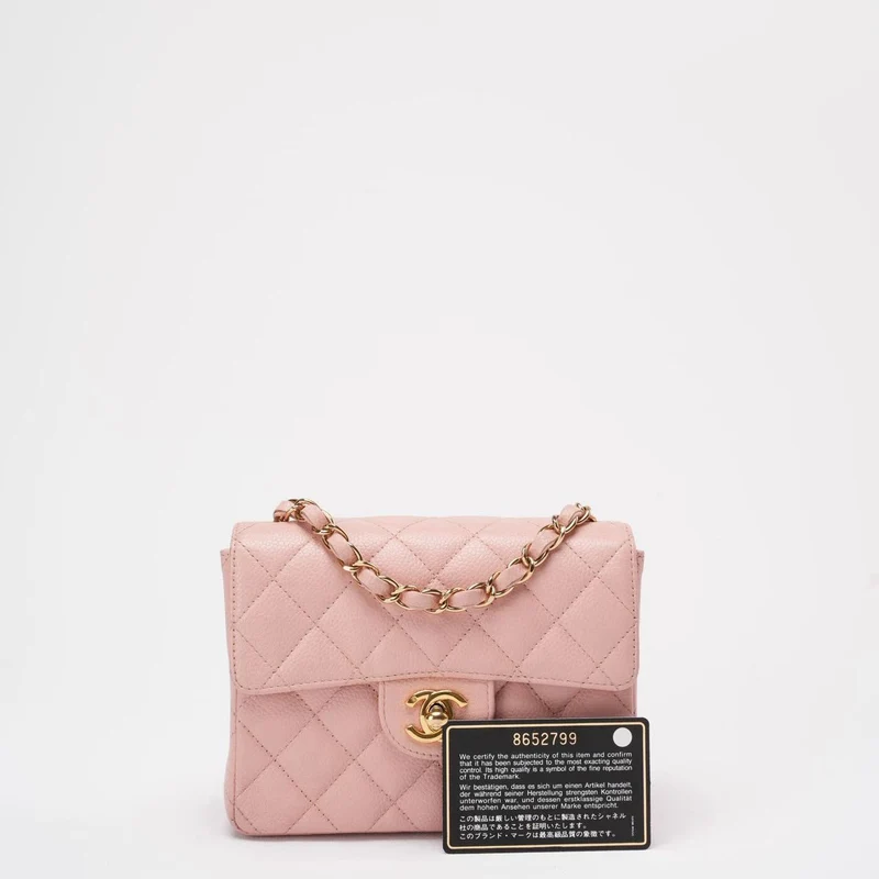 Chanel Vintage Pink Mini Square Classic Flap 2003-2004