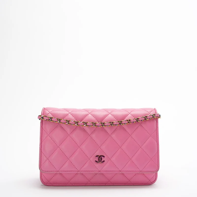 Chanel Classic Wallet on Chain (woc) Pink Gelb 2021