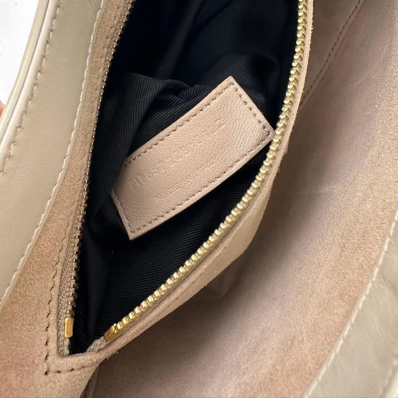 Saint Laurent Paris Le 5 bis 7 weiße Glattledertasche