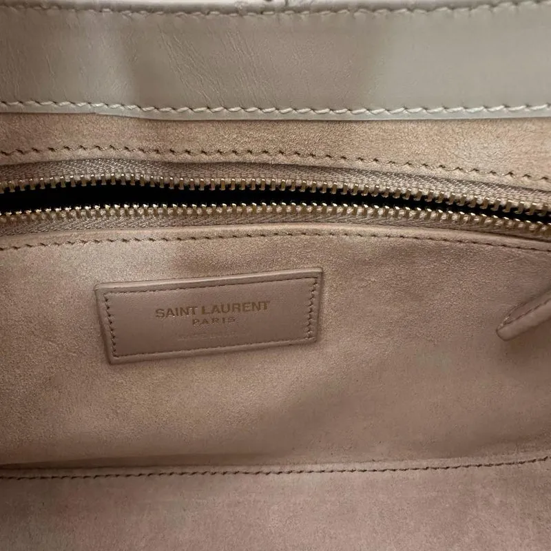 Saint Laurent Paris Le 5 bis 7 weiße Glattledertasche