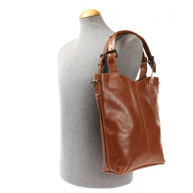 Umhängetasche Schultertasche Henkeltasche Damentasche Leder cognac LE0054