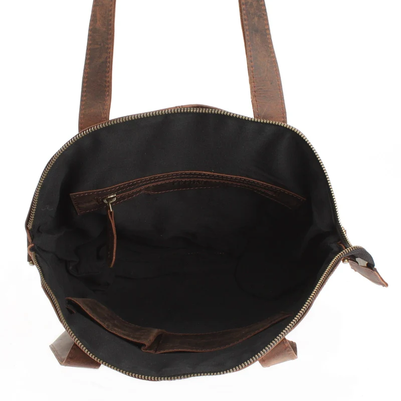 Shopper Schultertasche Damen Handtasche Ledertasche Henkeltasche Leder schlamm LE0060