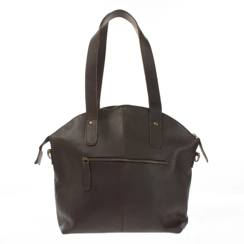 Shopper Schultertasche Damen Handtasche Ledertasche Henkeltasche Leder dunkelbraun LE0060