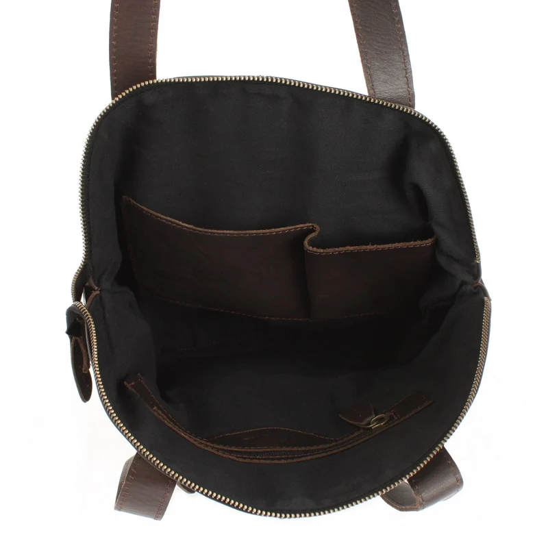 Shopper Schultertasche Damen Handtasche Ledertasche Henkeltasche Leder dunkelbraun LE0060