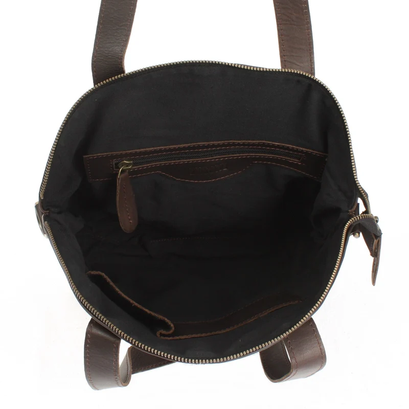 Shopper Schultertasche Damen Handtasche Ledertasche Henkeltasche Leder dunkelbraun LE0060