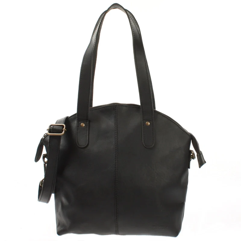 Shopper Schultertasche Damen Handtasche Ledertasche Henkeltasche Leder schwarz LE0060