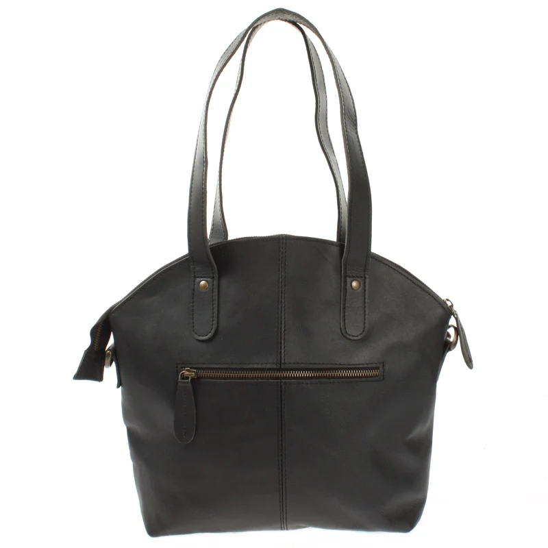 Shopper Schultertasche Damen Handtasche Ledertasche Henkeltasche Leder schwarz LE0060
