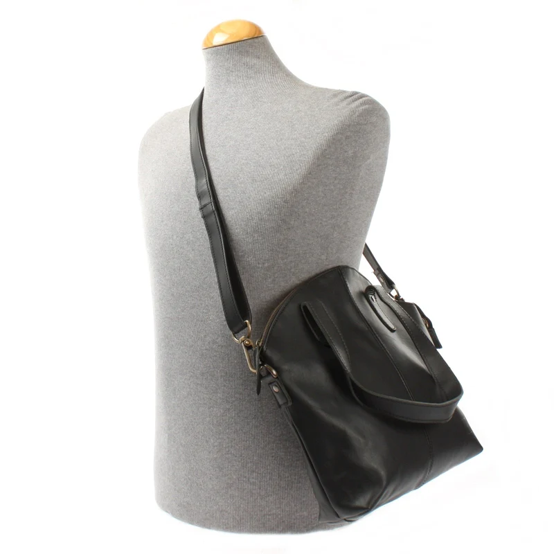 Shopper Schultertasche Damen Handtasche Ledertasche Henkeltasche Leder schwarz LE0060