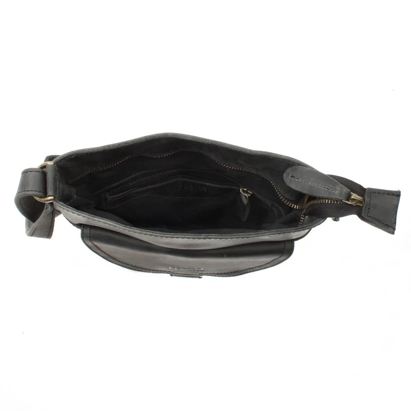 Umhängetasche Schultertasche Damen Herren Used Look Leder grau LE3072