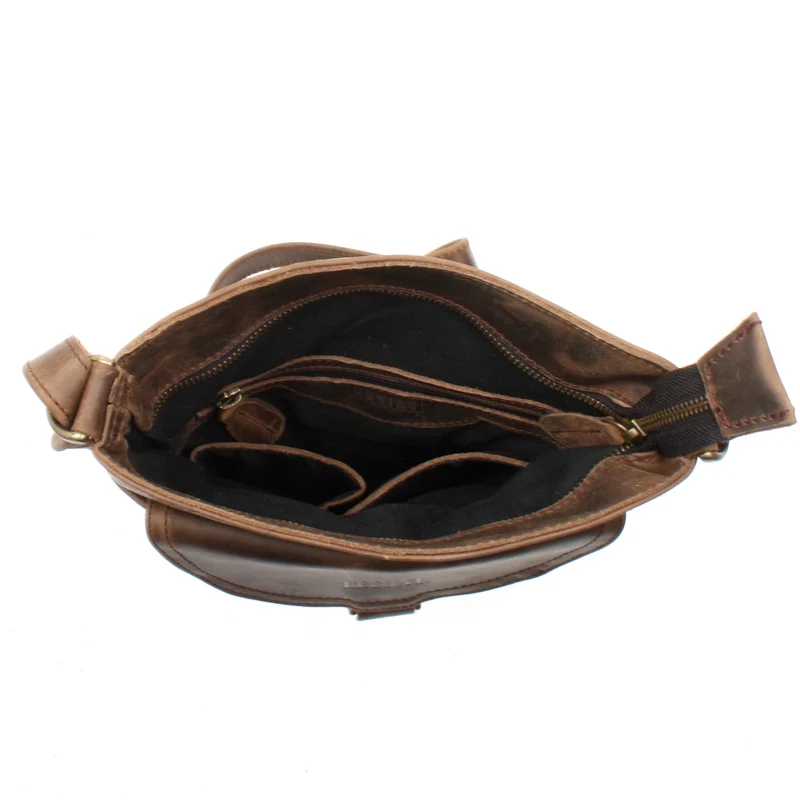 Umhängetasche Schultertasche Damen Herren Used Look Leder schlamm LE3072