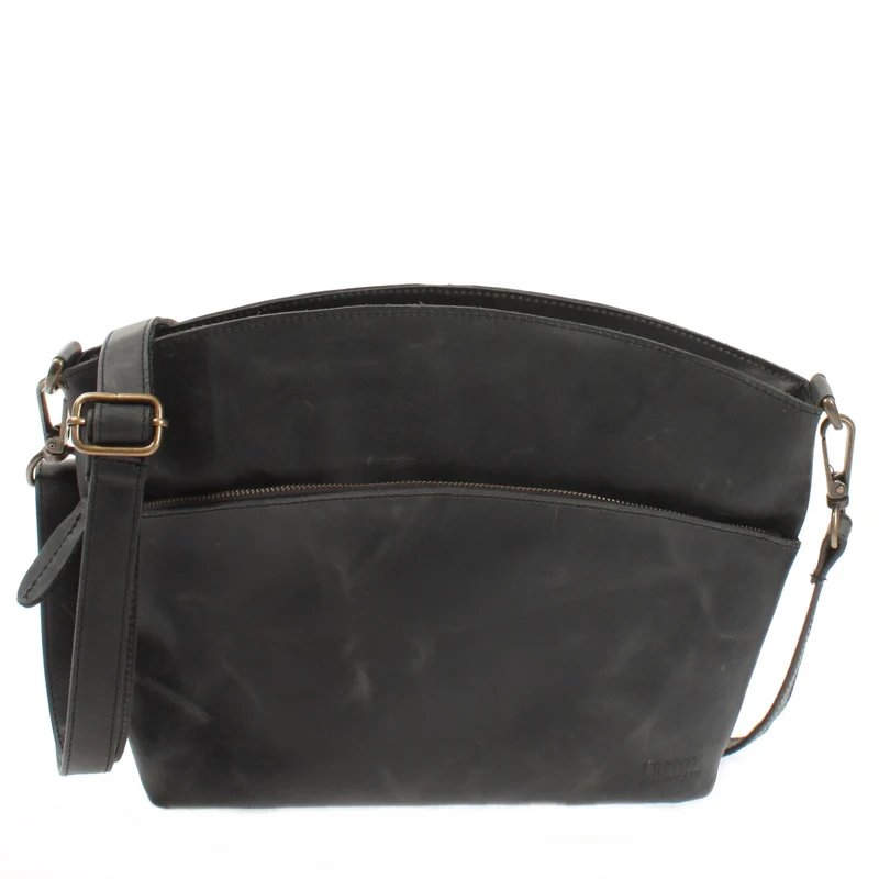 Umhängetasche Schultertasche Damen Freizeittasche Leder grau LE3050