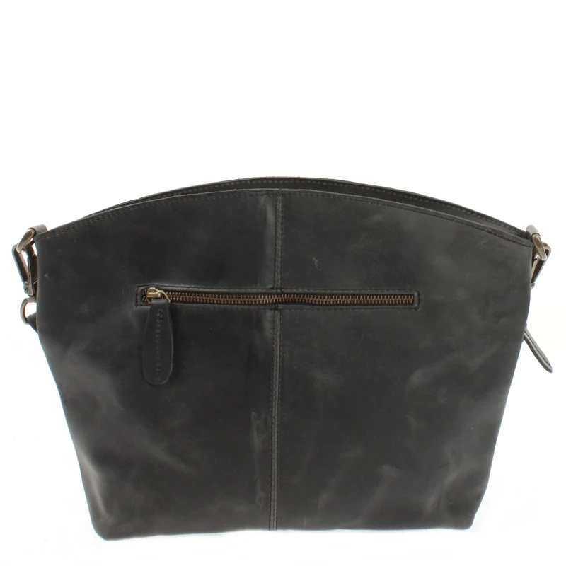 Umhängetasche Schultertasche Damen Freizeittasche Leder grau LE3050