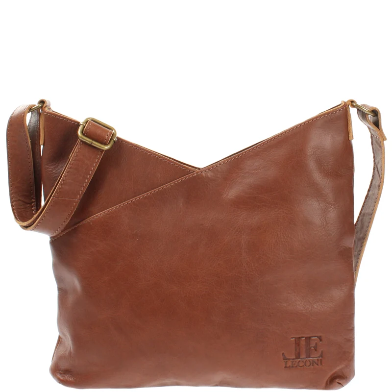 Schultertasche Umhängetasche Handtasche Leder braun LE0065
