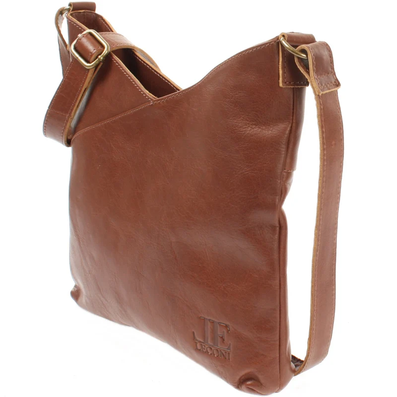 Schultertasche Umhängetasche Handtasche Leder braun LE0065