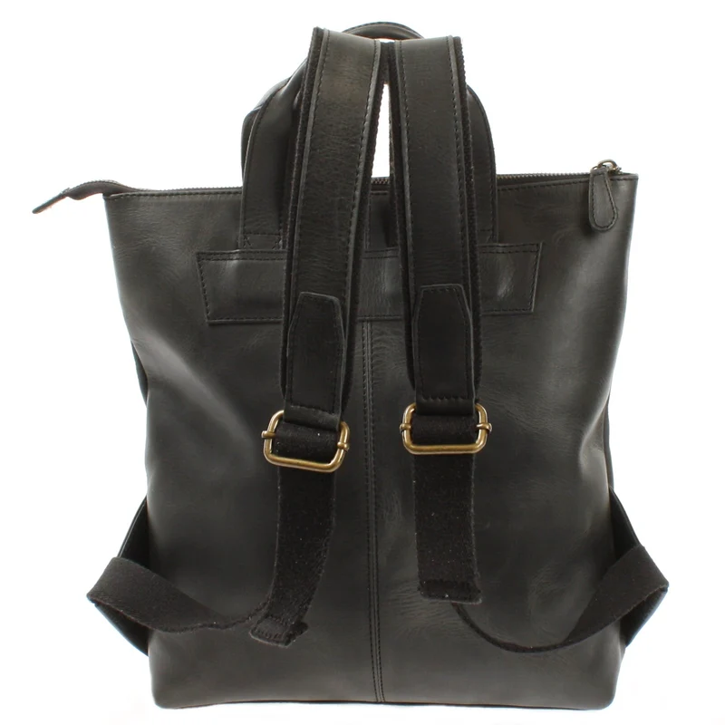 Rucksack Lederrucksack Freizeitrucksack Damen Herren Leder dunkelgrau LE1031