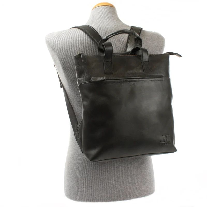 Rucksack Lederrucksack Freizeitrucksack Damen Herren Leder dunkelgrau LE1031
