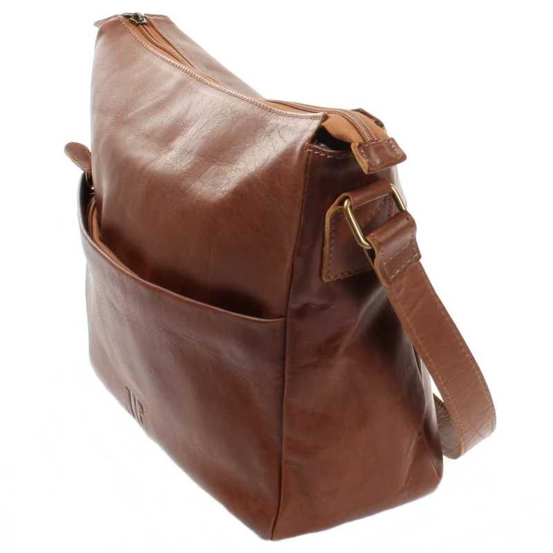 Umhängetasche Ledertasche Damen Herren Schultertasche Leder braun LE0067