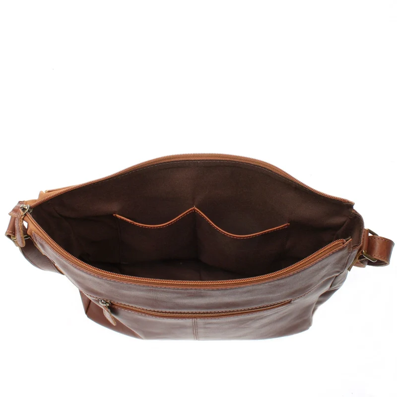 Umhängetasche Ledertasche Damen Herren Schultertasche Leder braun LE0067