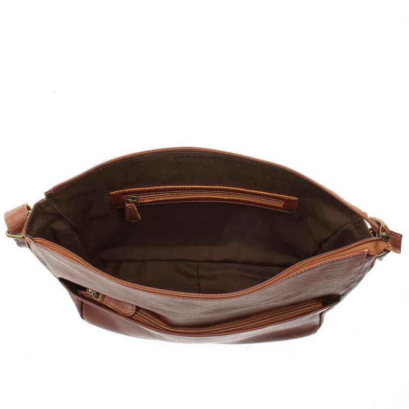 Umhängetasche Ledertasche Damen Herren Schultertasche Leder braun LE0067