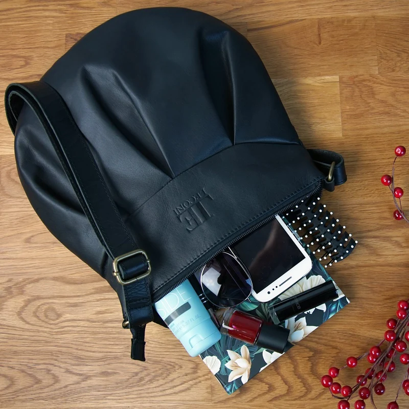 kleine Umhängetasche Ledertasche Damentasche Schultertasche Leder schwarz LE0070