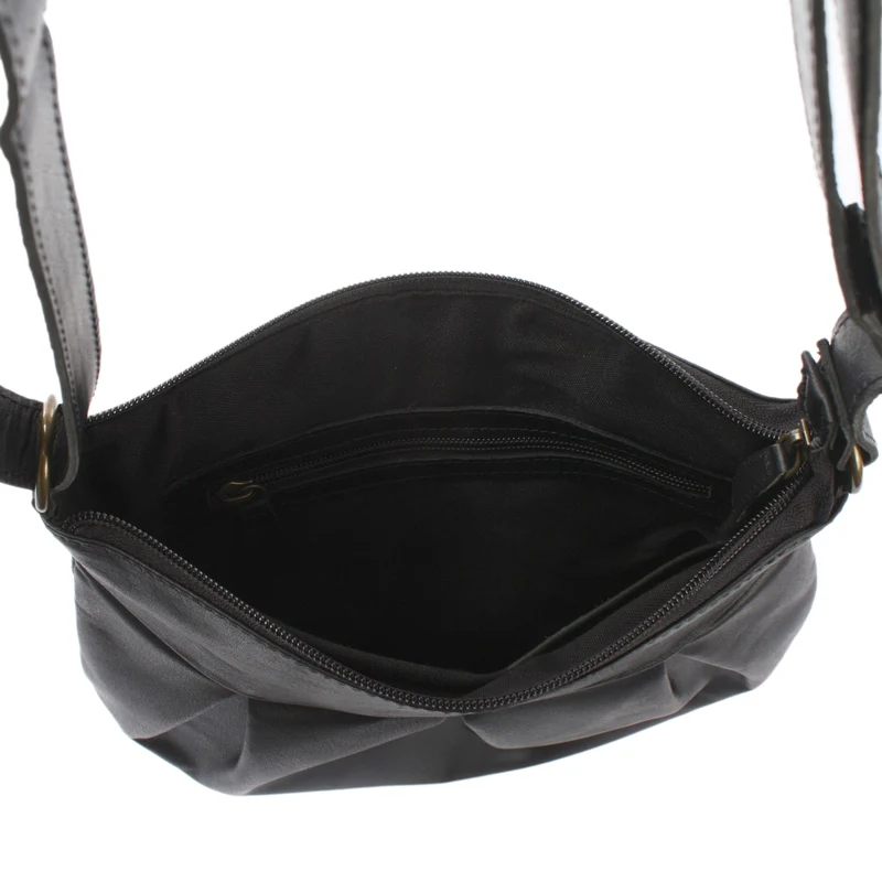 kleine Umhängetasche Ledertasche Damentasche Schultertasche Leder schwarz LE0070