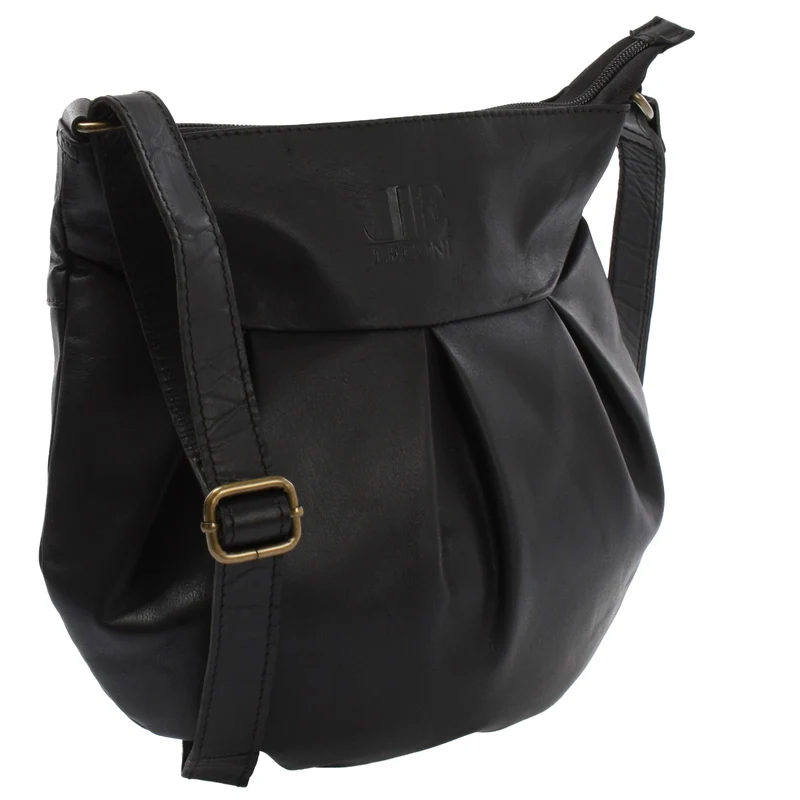 kleine Umhängetasche Ledertasche Damentasche Schultertasche Leder schwarz LE0070