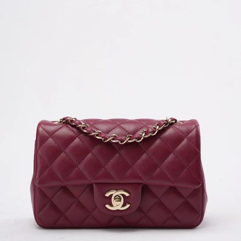 Chanel Burgunderrote Mini Classic Flap Bag 2021