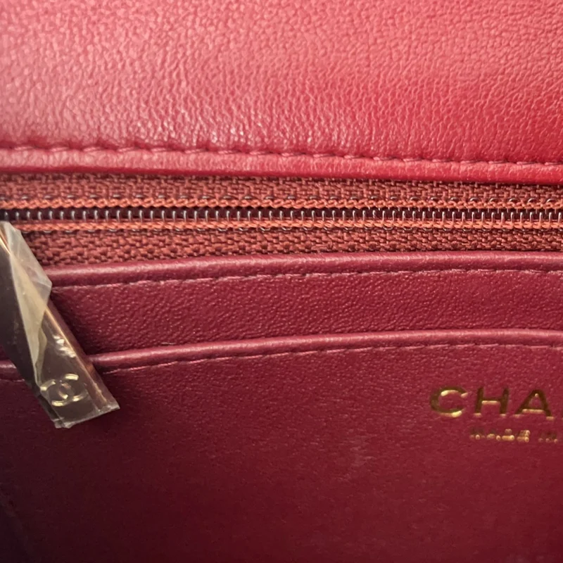 Chanel Burgunderrote Mini Classic Flap Bag 2021