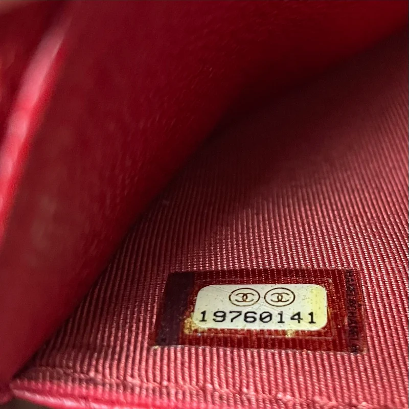 Chanel Geldbörse an der Kette (woc) Tasche Rotes Kaviarleder