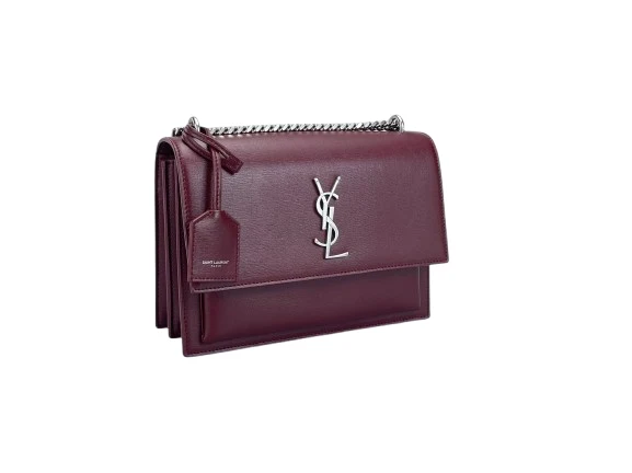 Saint Laurent Sunset Tasche in Burgunderrot
