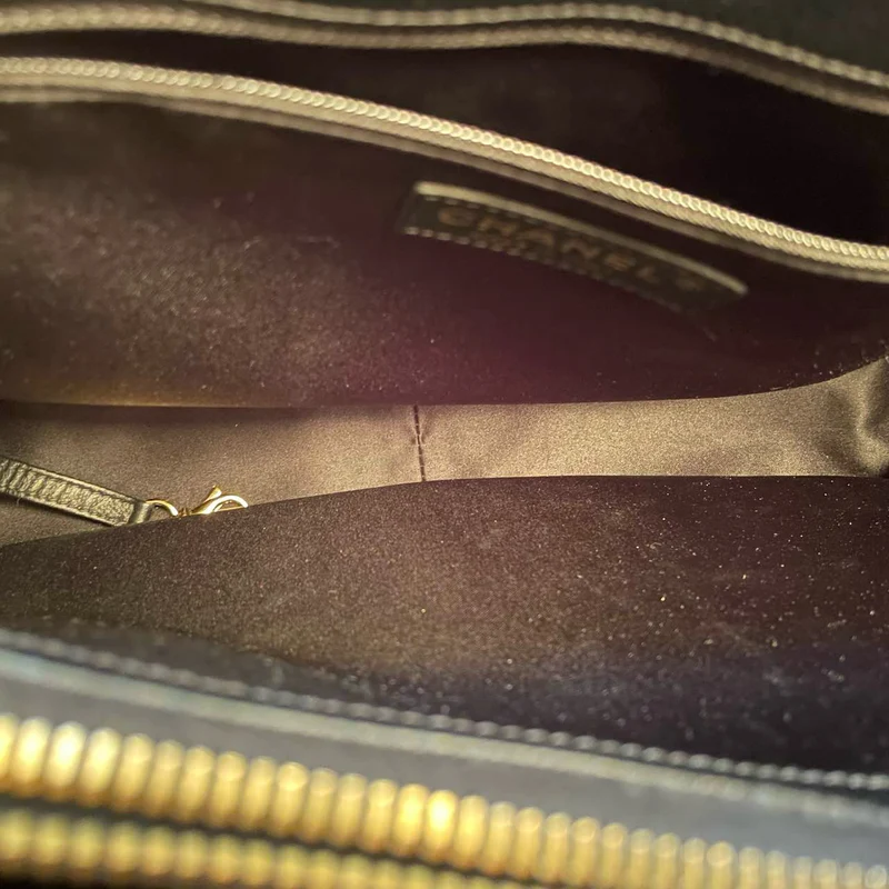 Chanel Black Grand Shopping Tote Schwarze GST-Tasche in Cavier 2012-2013