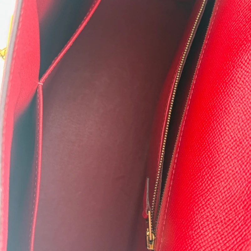 Hermes Kelly 32 Sellier Tasche Rouge Casaque Epsom Leder Gold Hardware