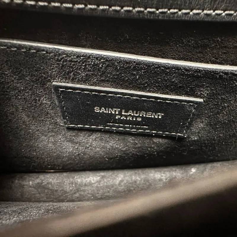 Saint Laurent Graues Kalbsleder Mittleres Monogramm Sonnenuntergang