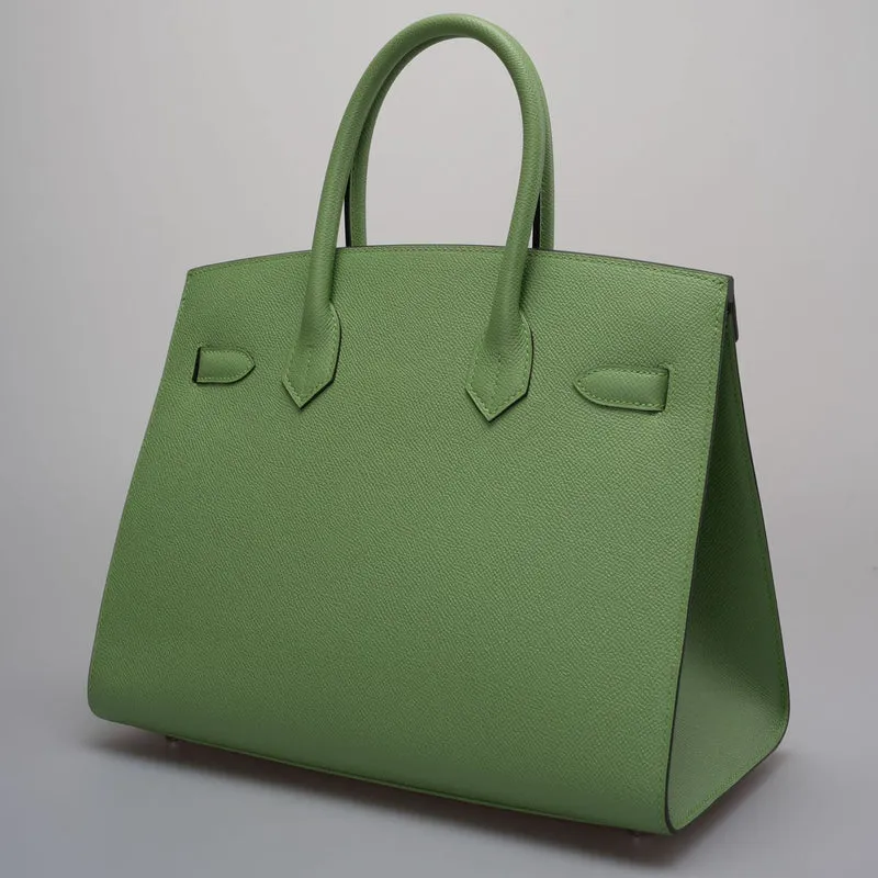 Hermes Birkin 30cm Sellier Tasche aus Epsom-Leder in Vert Avocado-Grün mit Palladium-Hardware