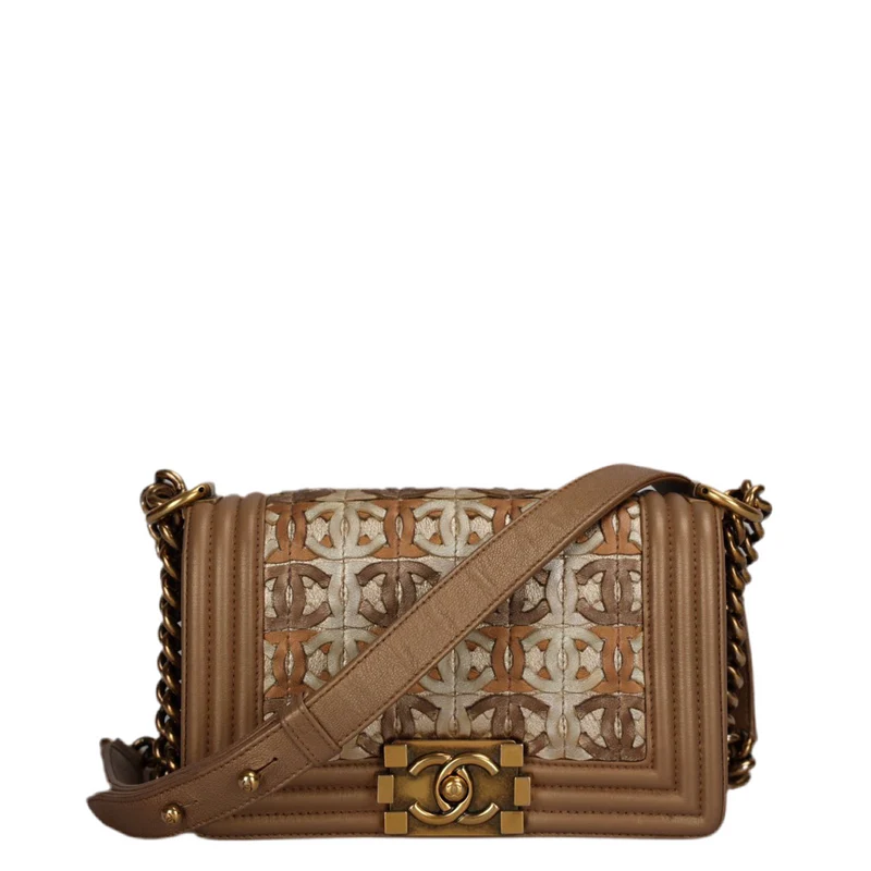 Chanel Le Boy Tasche Limitierte Auflage 15C Paris Dubai Klein Metallic Gold