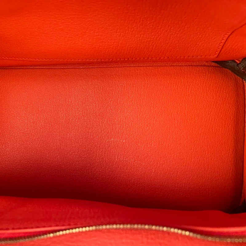 Hermes Birkin 30 Handtasche aus orangefarbenem Togo-Leder mit goldener Hardware