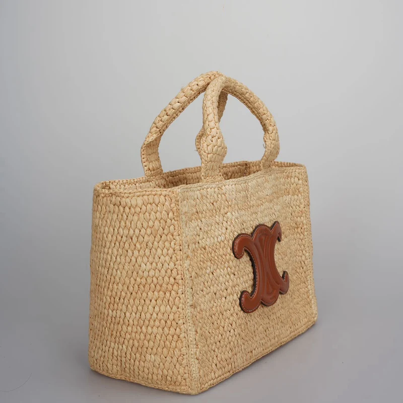 Celine Small Cabas Thais aus Bast und Kalbsleder