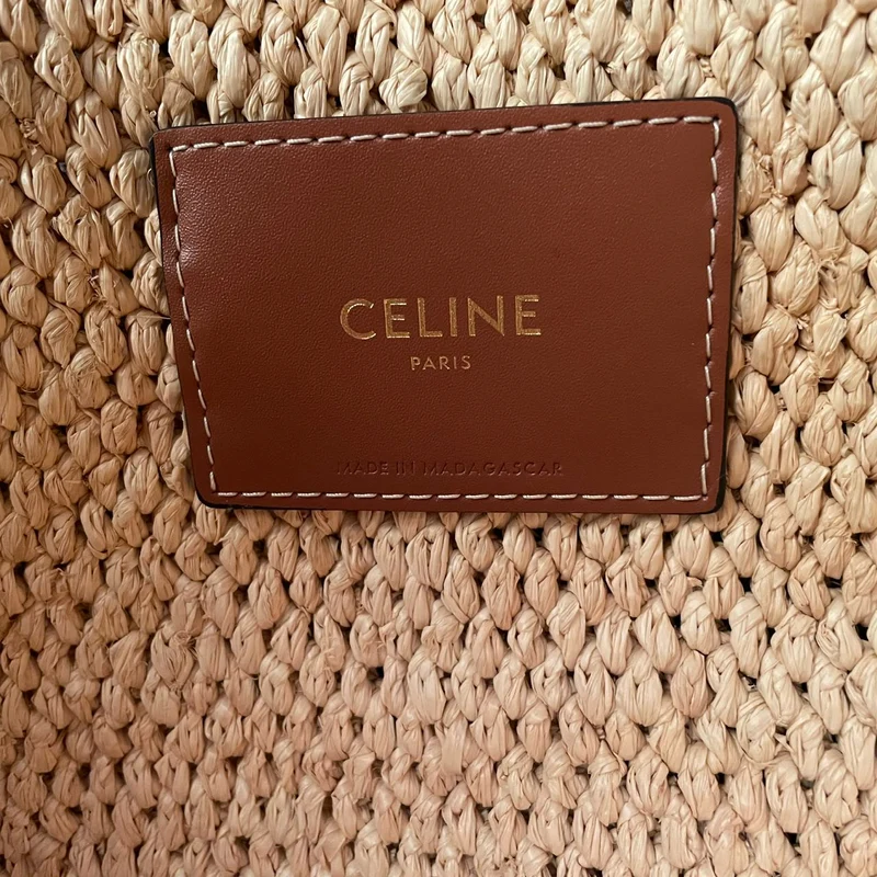Celine Small Cabas Thais aus Bast und Kalbsleder