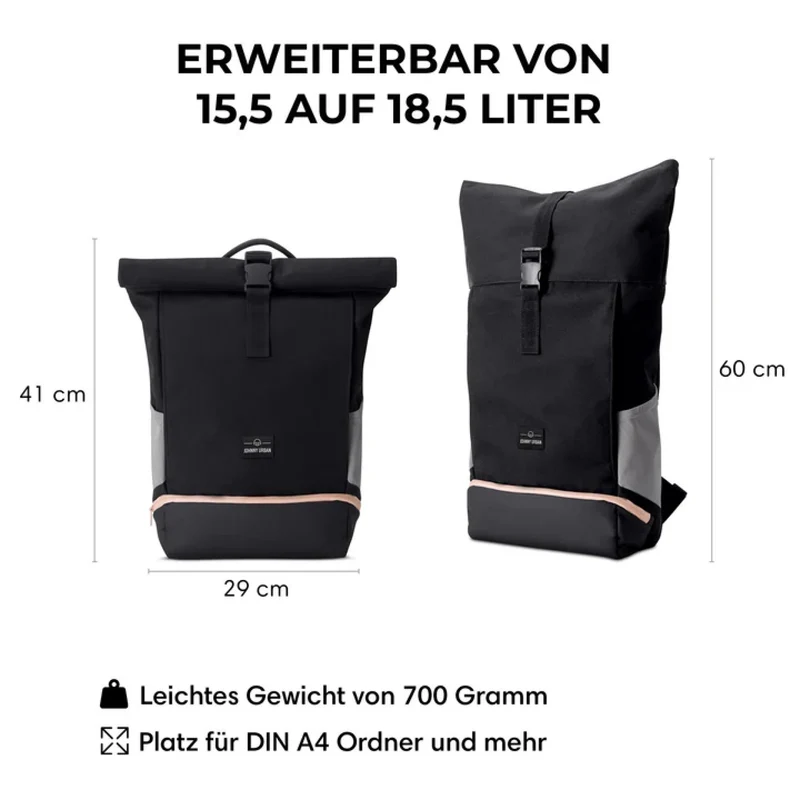 Johnny Urban Rucksack Allen Medium Schwarz-Rosa