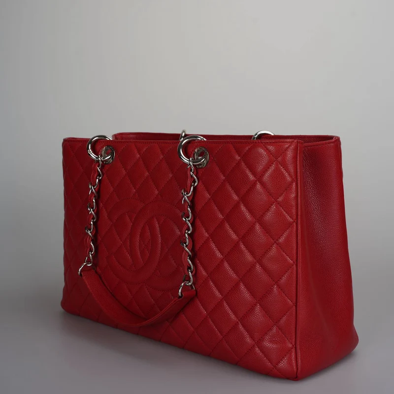 Chanel Rote große Grand Shopping Tote Rote GST Tasche in Kaviar 2011-2012