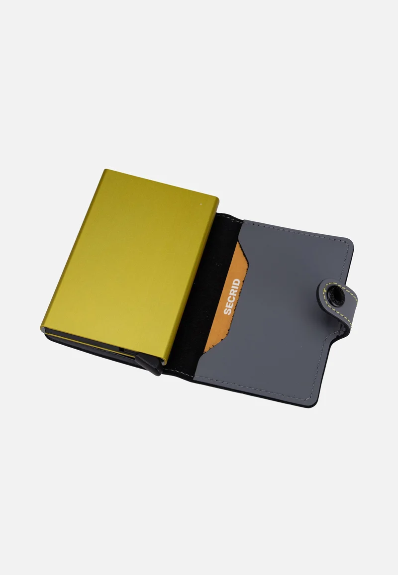 Miniwallet Matte Grey-Lime - Portemonnaie