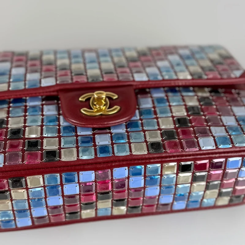 Chanel Runway Mosaic Medium Flap Bag in Rot und Mehrfarbig