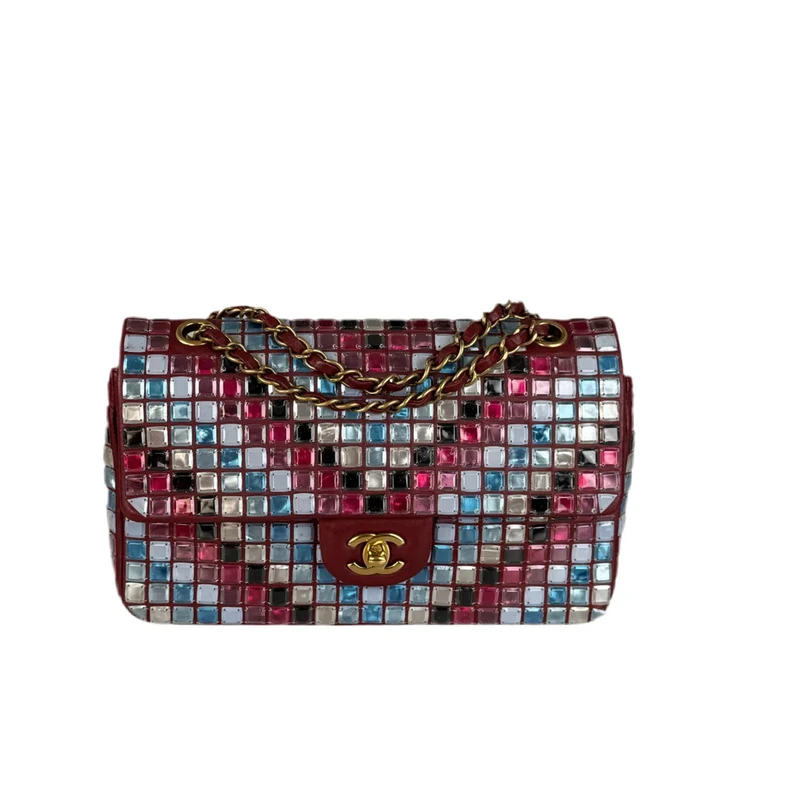 Chanel Runway Mosaic Medium Flap Bag in Rot und Mehrfarbig
