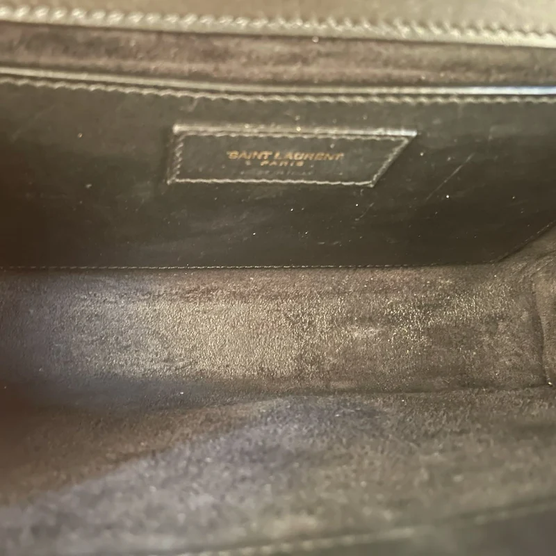 Saint Laurent Kate Medium Tasche aus schwarzem Kalbsleder Cassandre Tassel