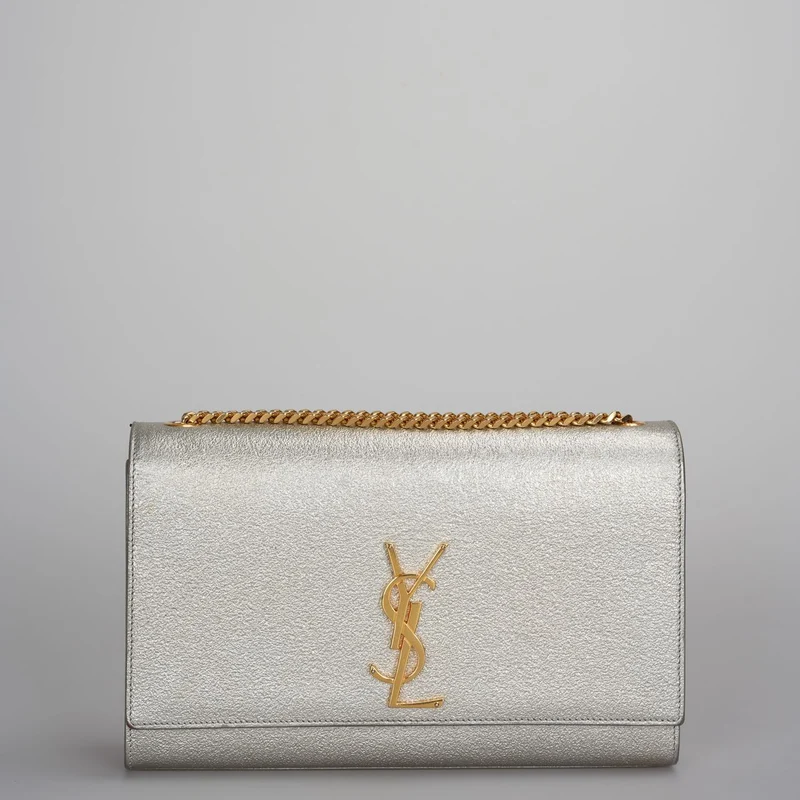 Saint Laurent Kate Medium Bag Klassisches Monogramm-Crossbody-Glitzerleder