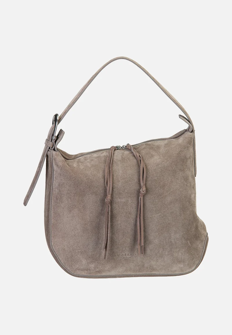Ines Hobo L Suede Neutral Grey - Hobo Bag