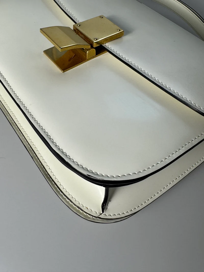 Celine Tasche Classic Box weißes Leder Umhängetasche