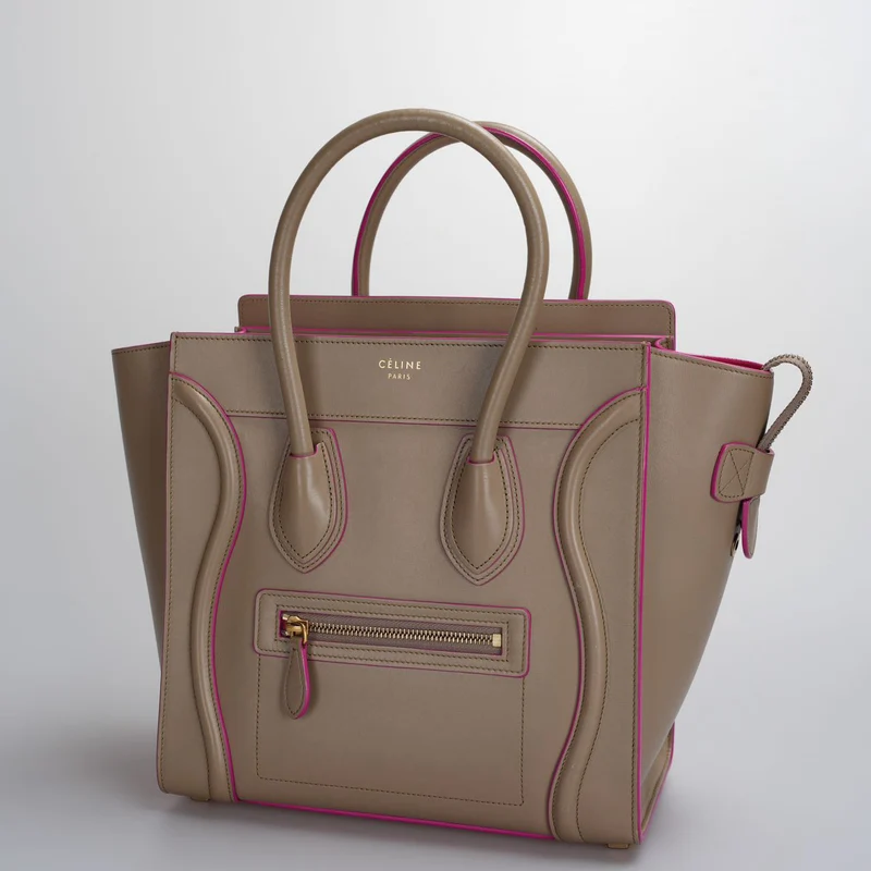 CELINE Mini-Reisegepäck aus Kalbsleder in Beige