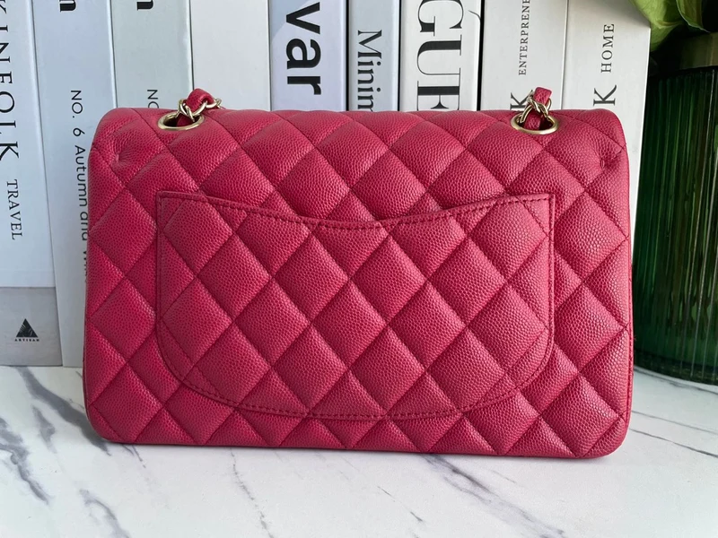 Chanel Red Timeless Flap Bag Kaviarleder Klein
